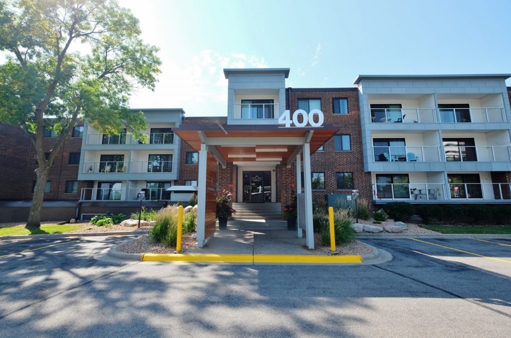 Shelard Village Apartments front entrance in St Louis Park, MN