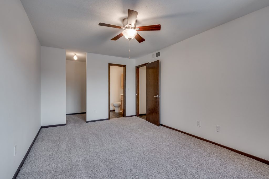 Bedroom with bath at Shelard Village Apartments in St Louis Park, MN